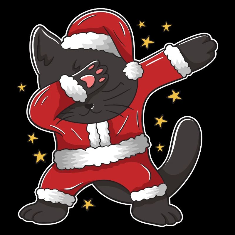 Dabbing Santa Cat Dab Black Cat Design for