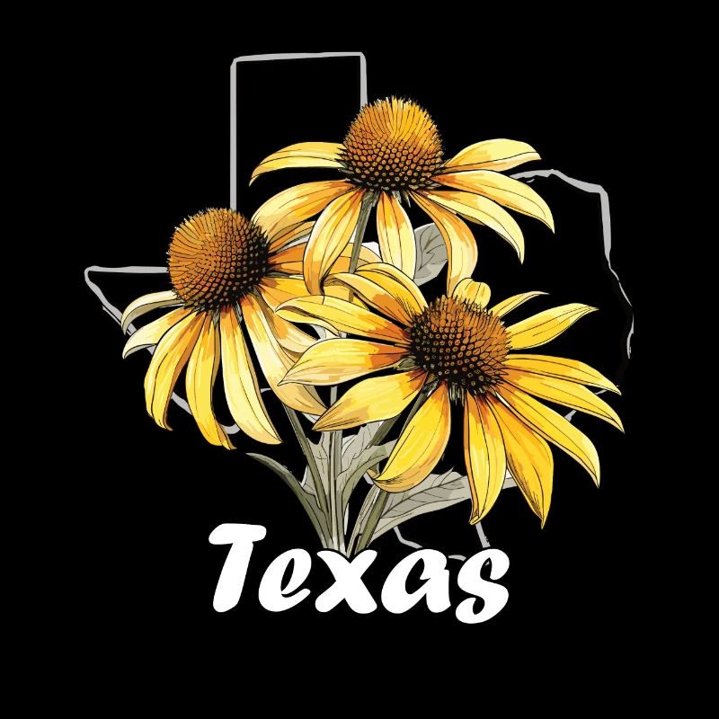 Texas flag with floral spring Texas