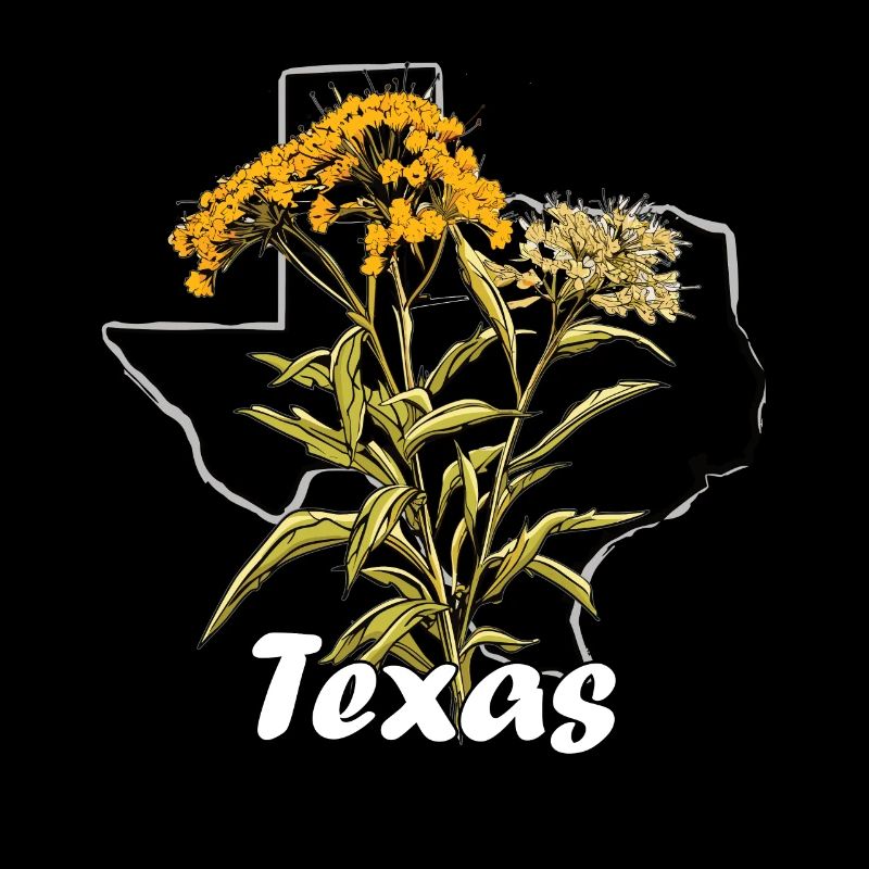 Texas flag with floral spring Texas
