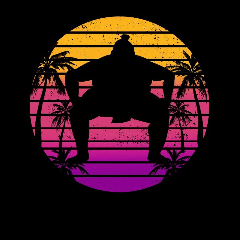 Sumo Ringer Wrestler Retro Sunset Geschenk