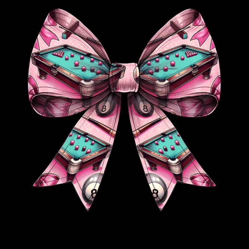 Coquette Bow Billard Pool Tisch Queue Kugeln