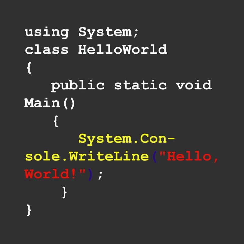 Hello World C# Sharp Entwickler Programm Geschenk