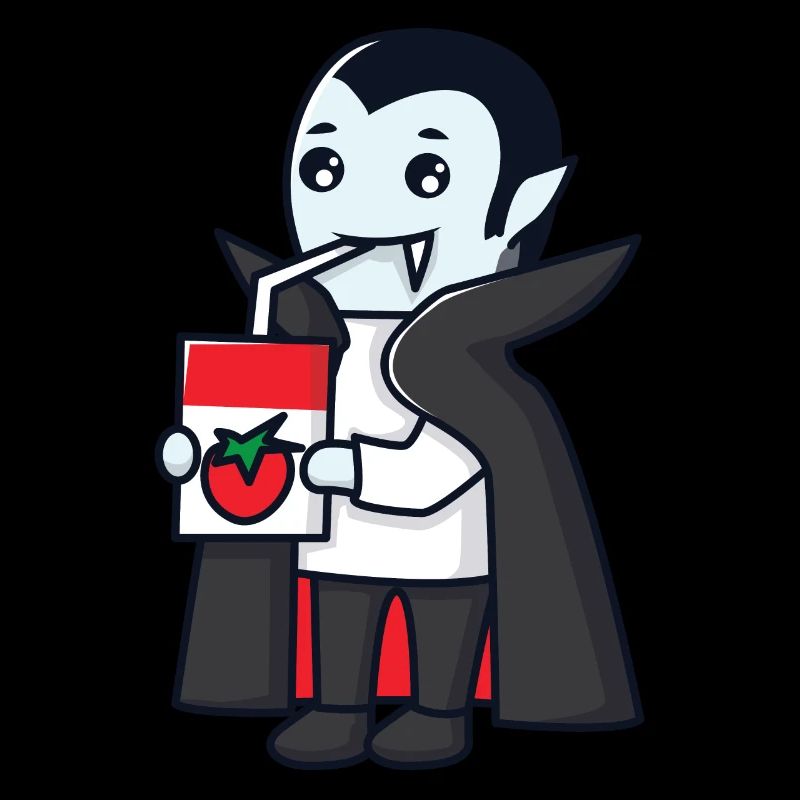 Vampire boit du jus de tomate