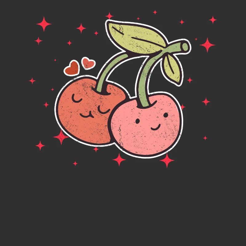Cute Cherry Couple Hugging Cherry Lovers