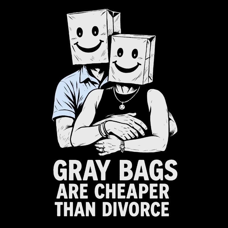 Humorous Grey Bag Couple Sweatshirt Design