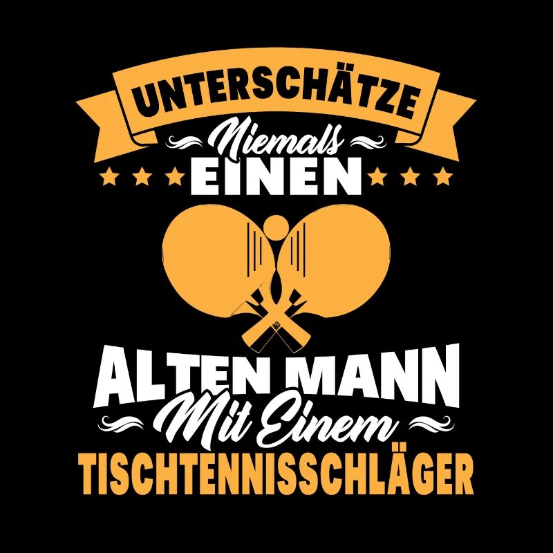 Alten mann mit einem tischtennisschläger
