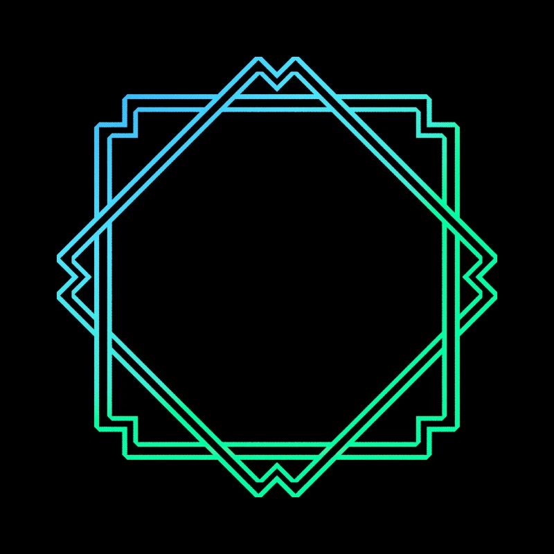 Green Blue Square Frame Decoration