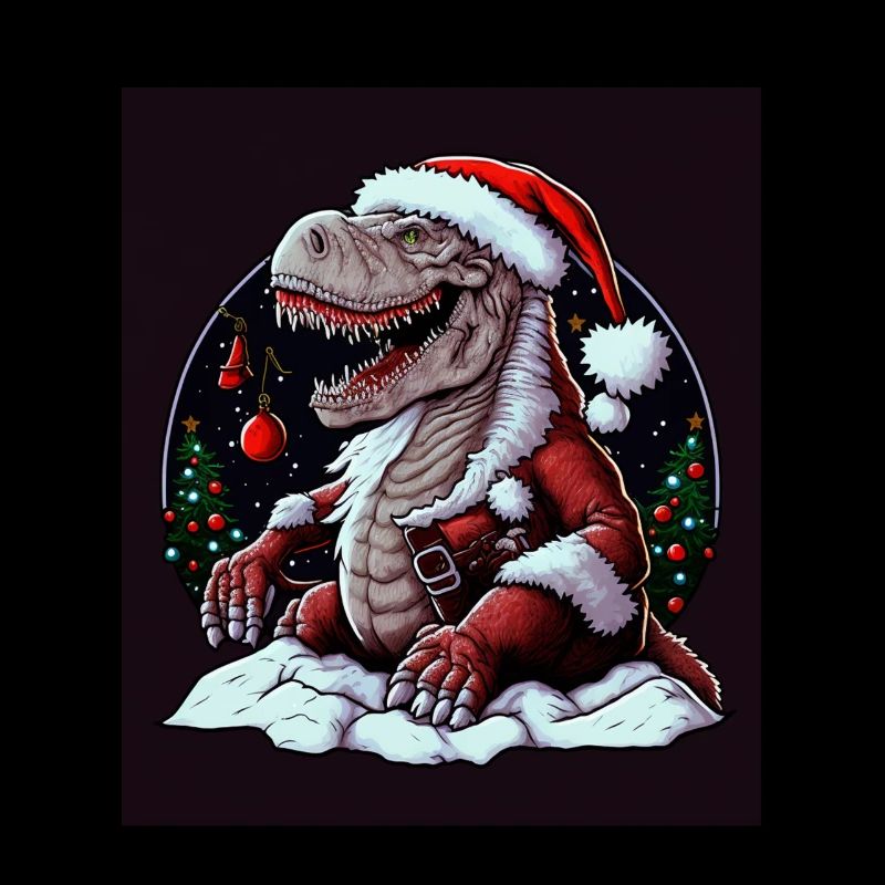Dino T-Rex Weihnachtsbaum Lichterkette Winter