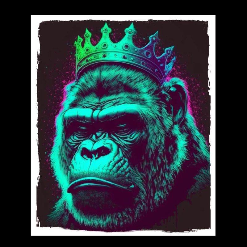 Monkey Gorilla King Chef Grunge Illustration