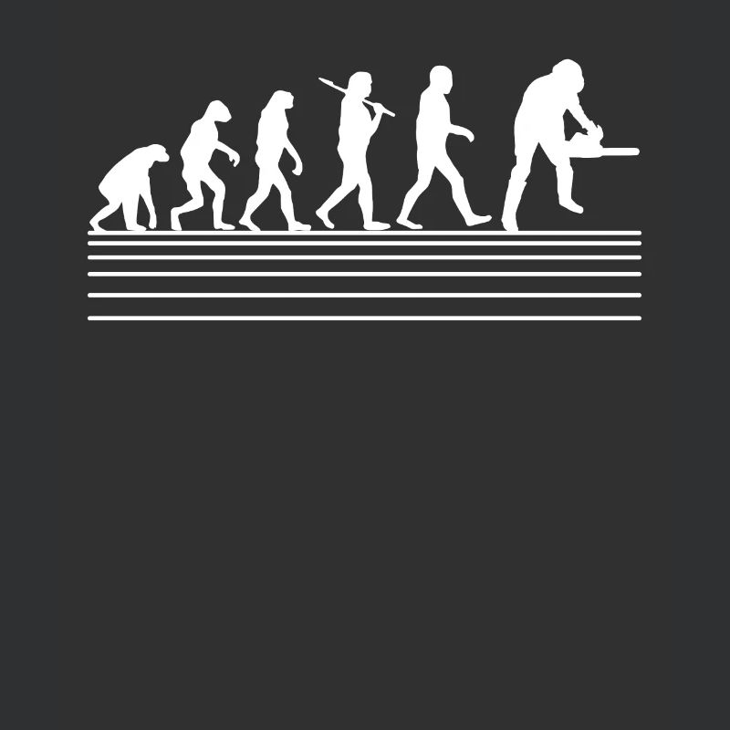 Rétro évolution bûcheron tronçonneuse bois forêt