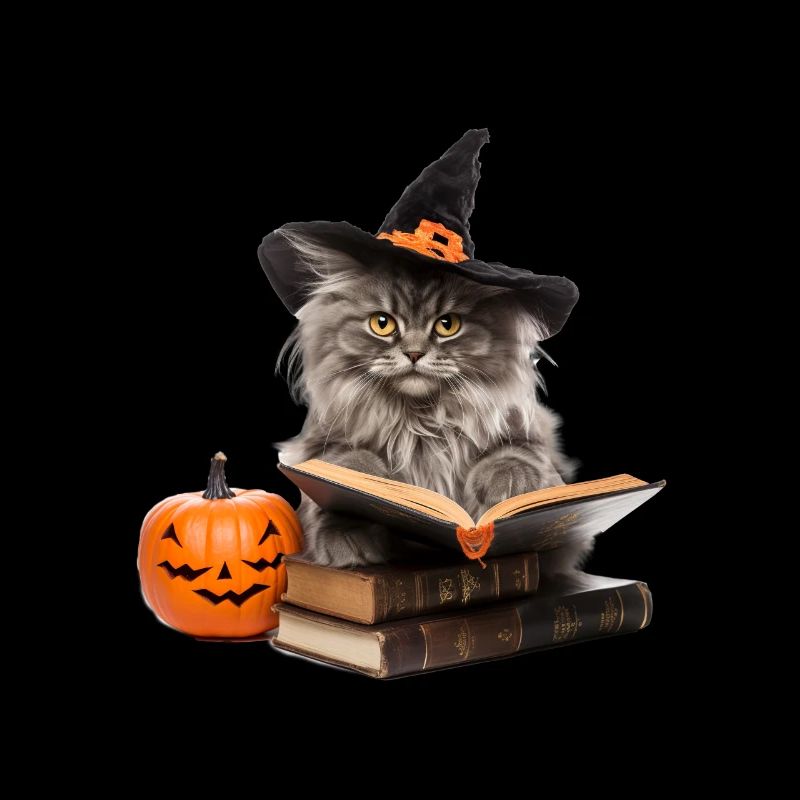 Cat reading a Book Pet Halloween Pumpkins