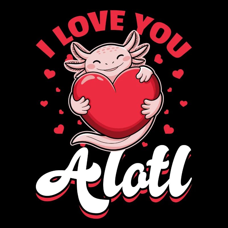 Cute Axolotl Valentins Day