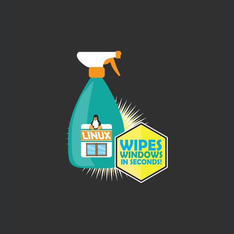 Funny Linux Penguin Tux Cleaner Gift Computer