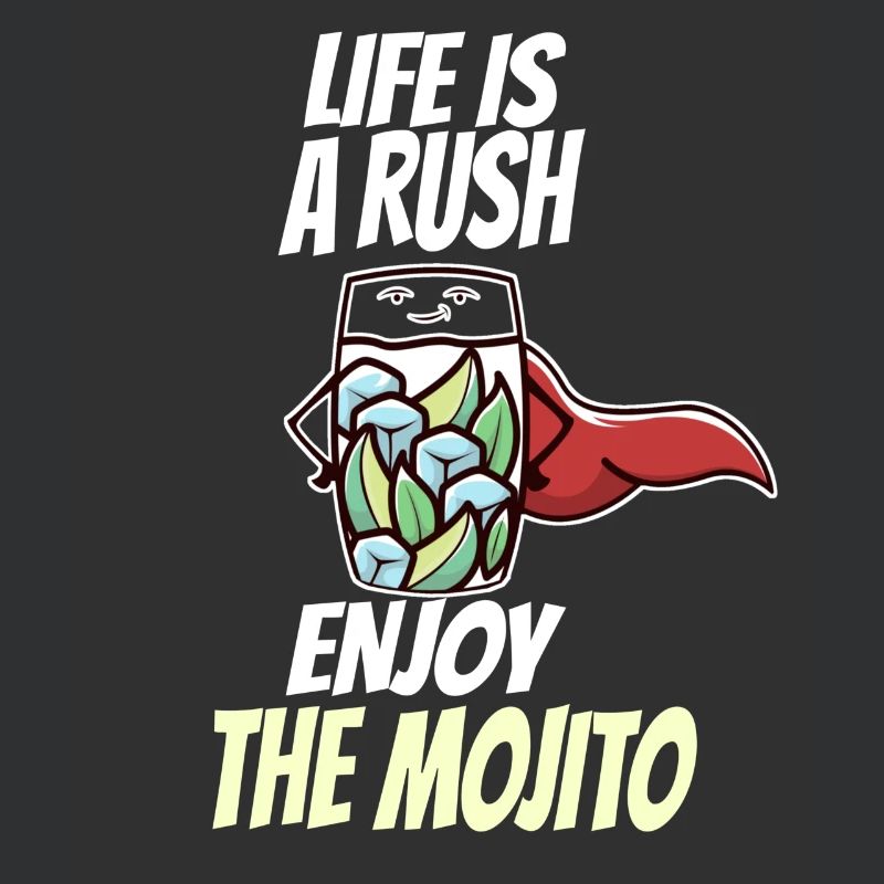 Cocktail mojito lime bar saying rush