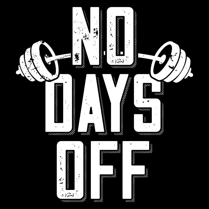 Pas de jours de congé Bodybuilder disant Barbell