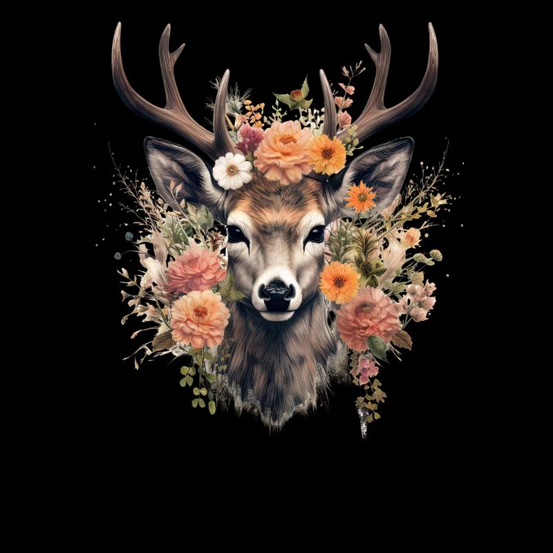 Ersatz Dirndl Hirschgeweih Hirsch Blumen Damen