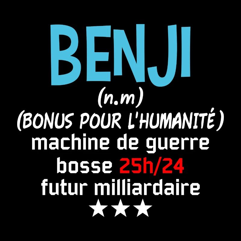 Prénom, Benjamin, Benji, idée cadeau drôle, humour