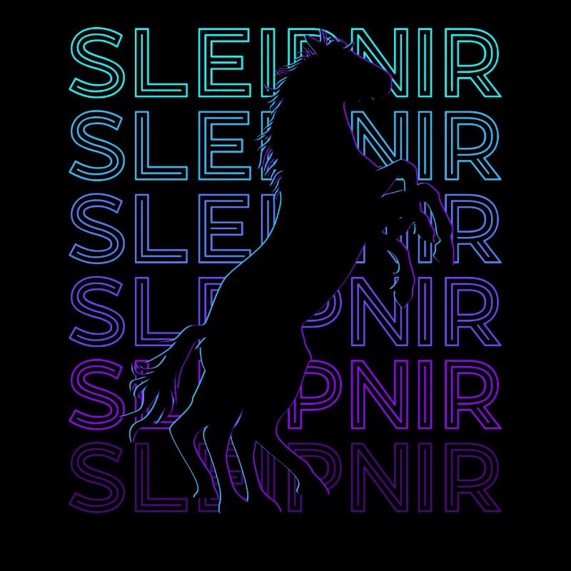 Sleipnir Odin Viking Norse Mythology Retro