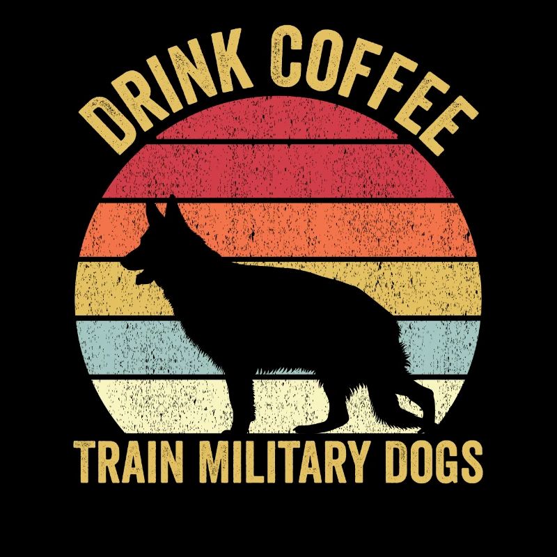 Dresseur de chiens militaire Boire du café Vinta