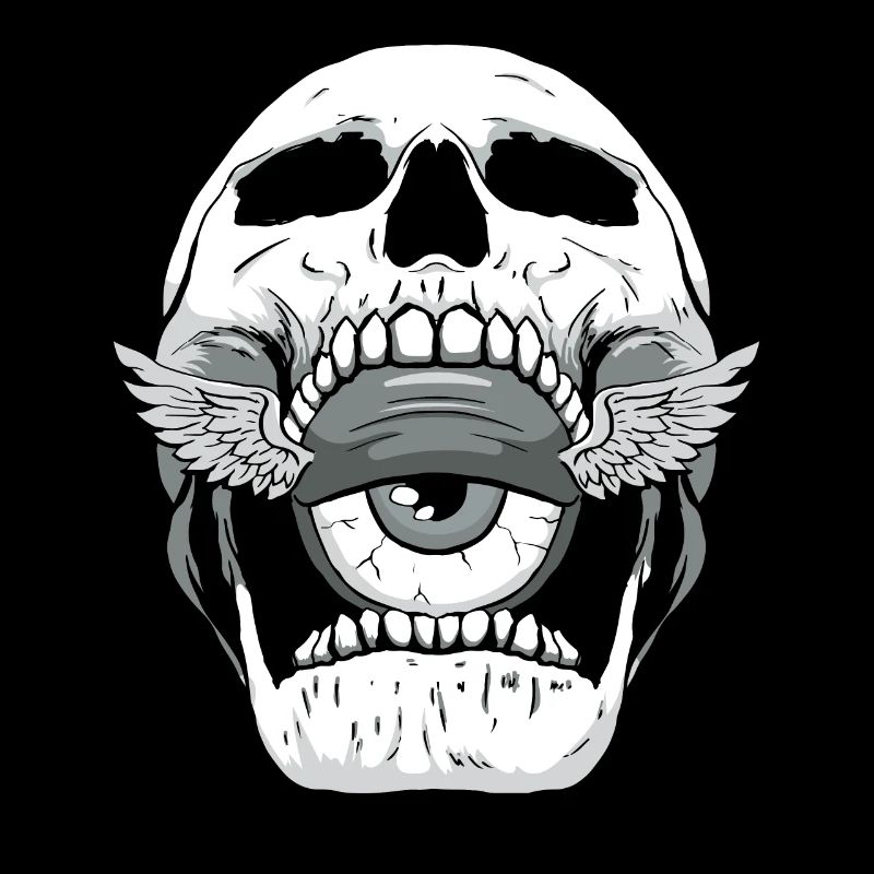 Weirdcore Ästhetischer Totenkopf Augapfel