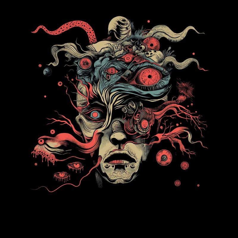 Weirdcore Ästhetik Weird Face Augäpfel Dreamcore