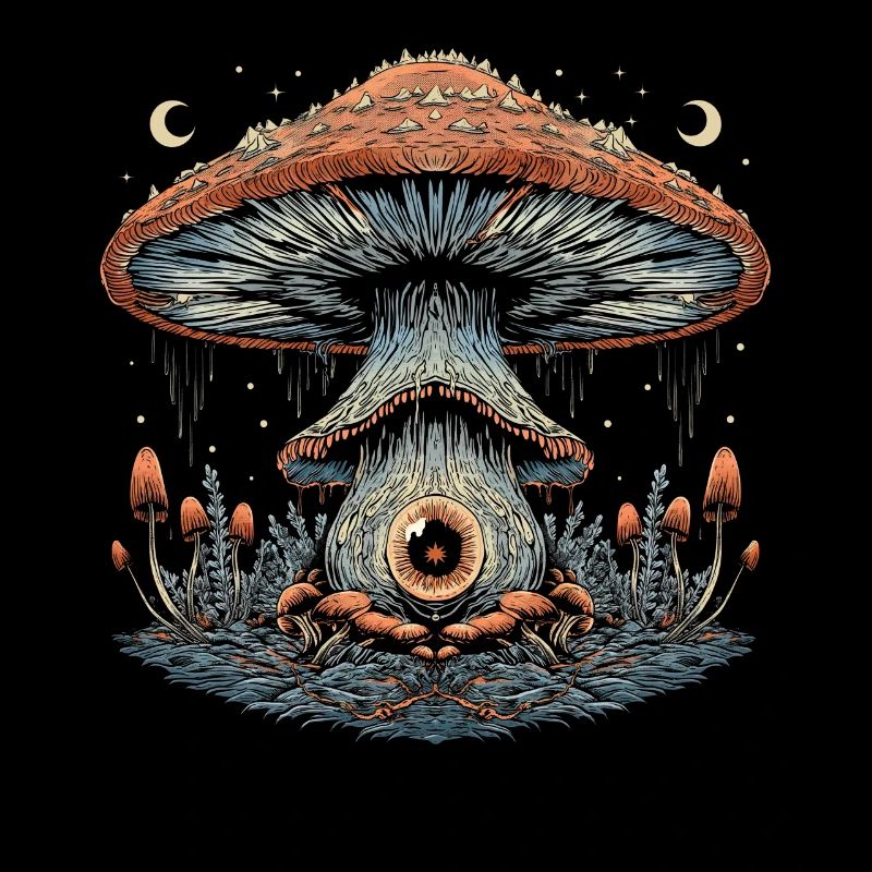 Cottagecore Weirdcore Ästhetisch Pilz Augapfel Mon