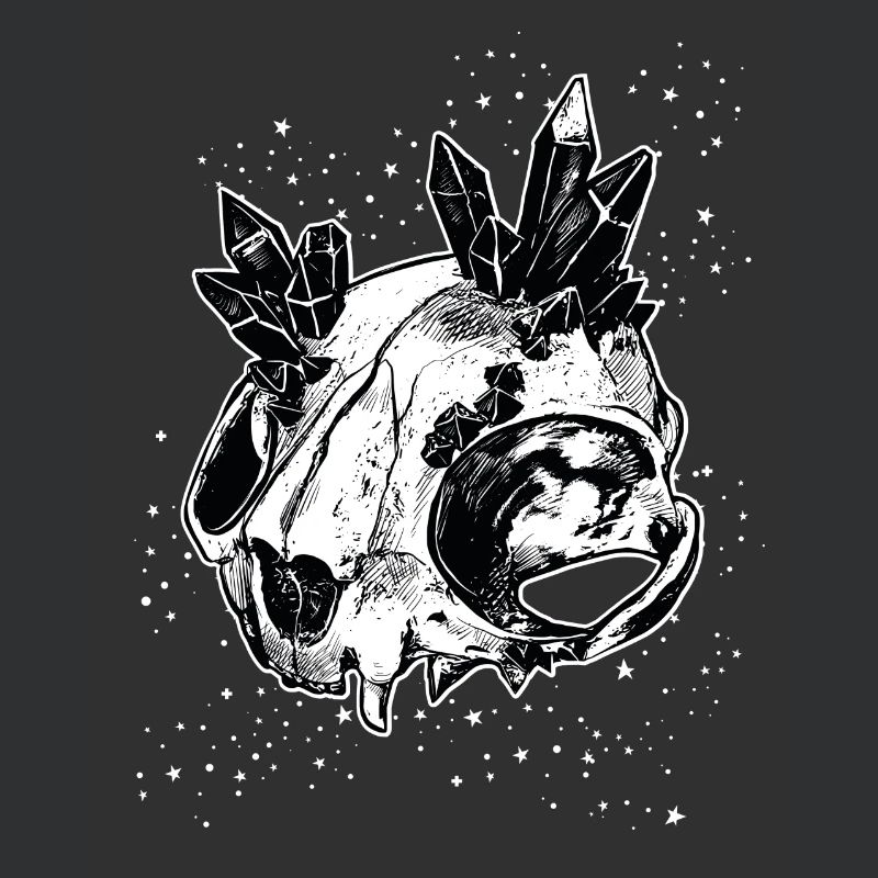 Cat skull crystal bones Kitty magic