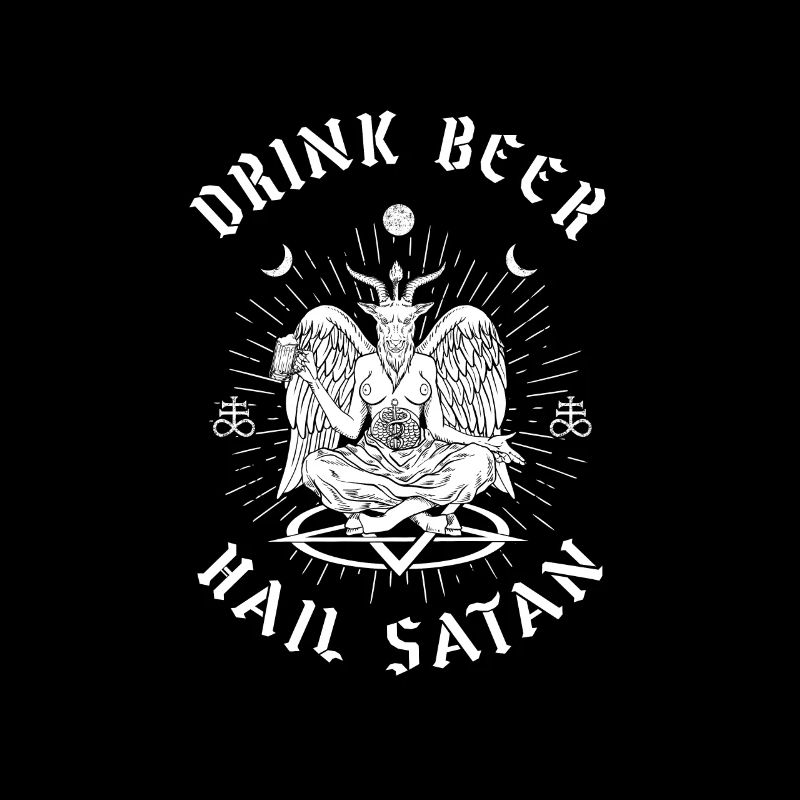 Drink Beer Hail Satan Baphomet Occult
