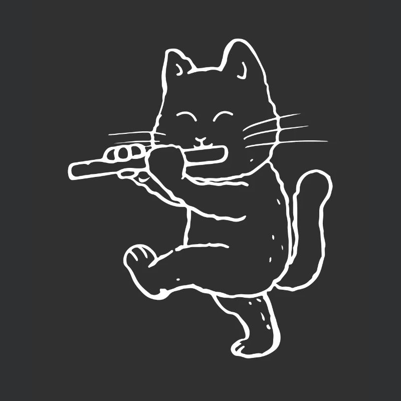 Katze Kater Mit Querflöte Geschenk