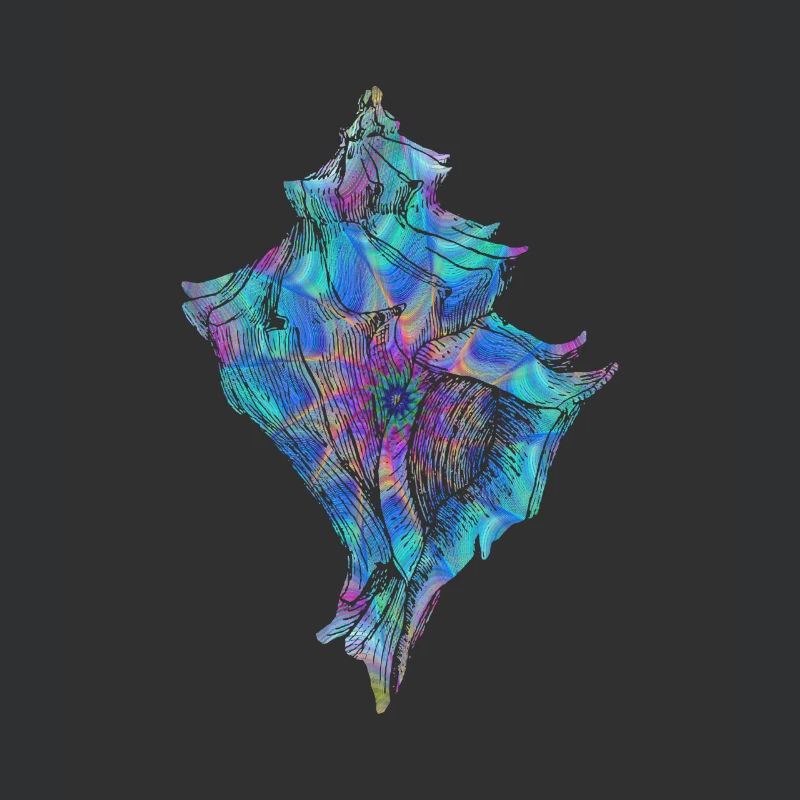 Magical Conch Shell Trippy Seashell Psychedelic