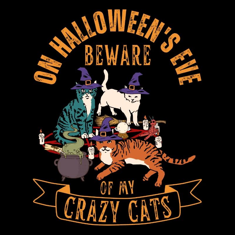 Chats d’Halloween mignons et effrayants