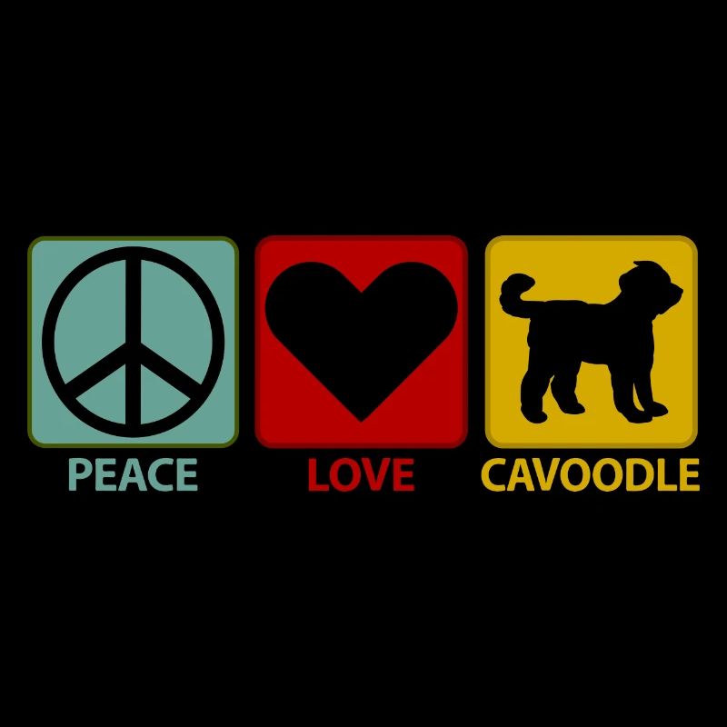 Cavoodle Cavapoo Hund Mix Peace Love