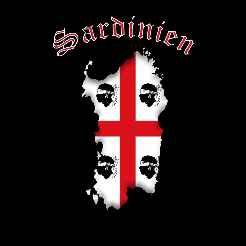 Sardinia map outline flag