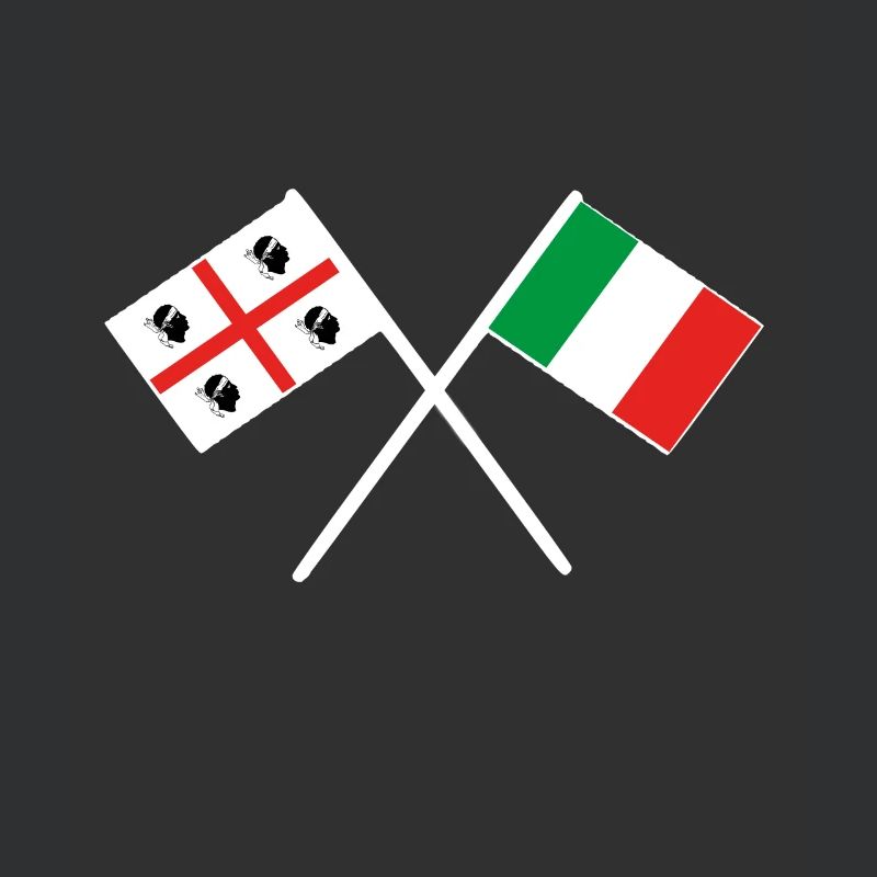 Sardinien und Italien Flagge