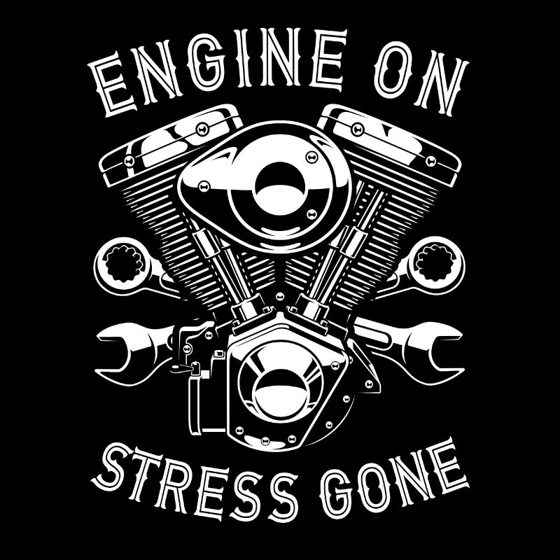 Engine on Stress gone Biker Motorrad