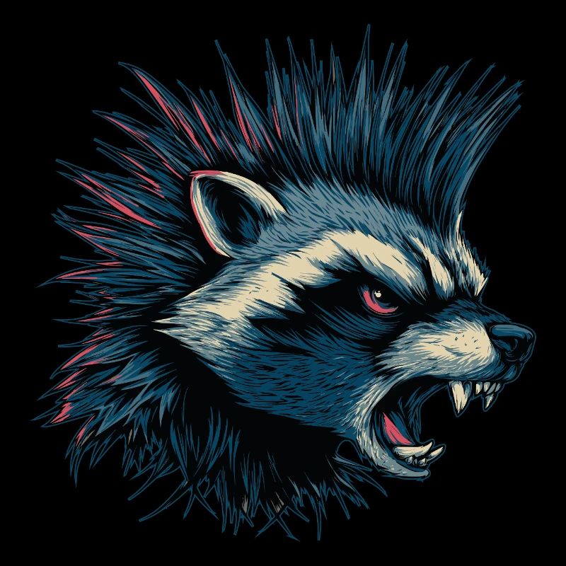 Wütender Waschbär Punk