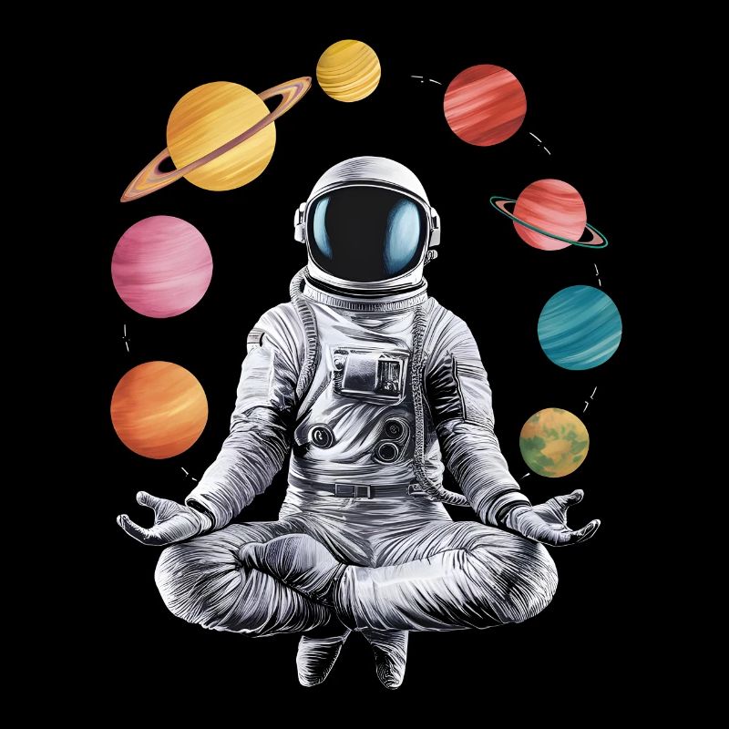 Astronaute de l'espace méditation zen yoga planète