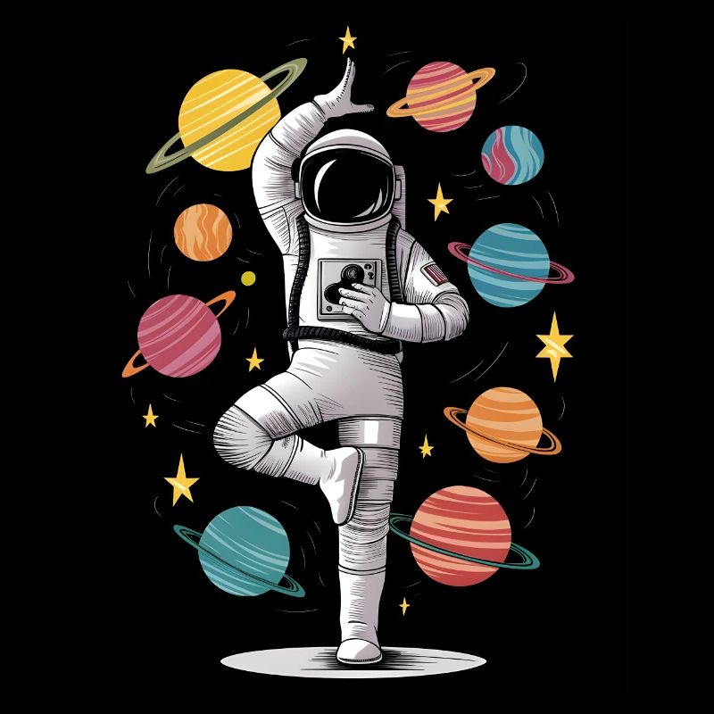 Astronaute de l'espace méditation zen yoga planète