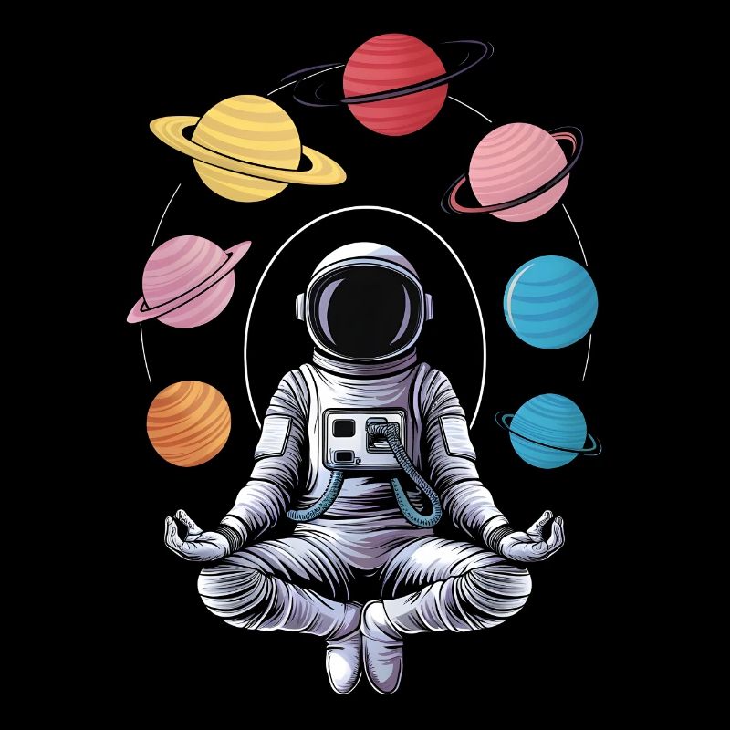 Astronaute de l'espace méditation zen yoga planète