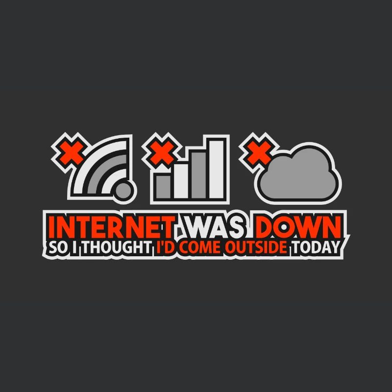 Internet Was Down - Offline Programmierer Computer