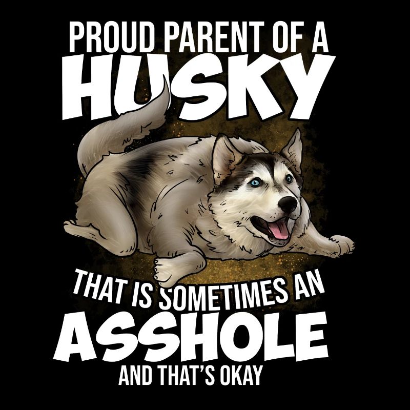 Stolze Eltern eines Husky Hund