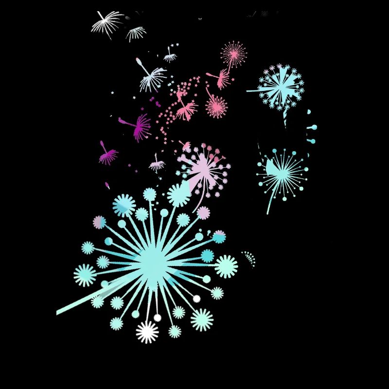 Pusteblume,Blume,bunt, Sterne