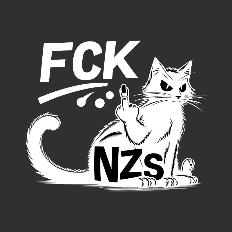 FCK NZS Statement Mit Stolzer Katze