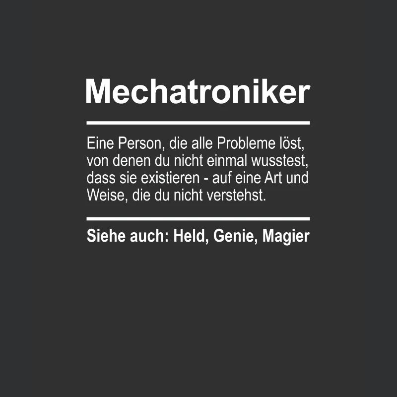 Mechatroniker Definition Lustig Spruch Beruf
