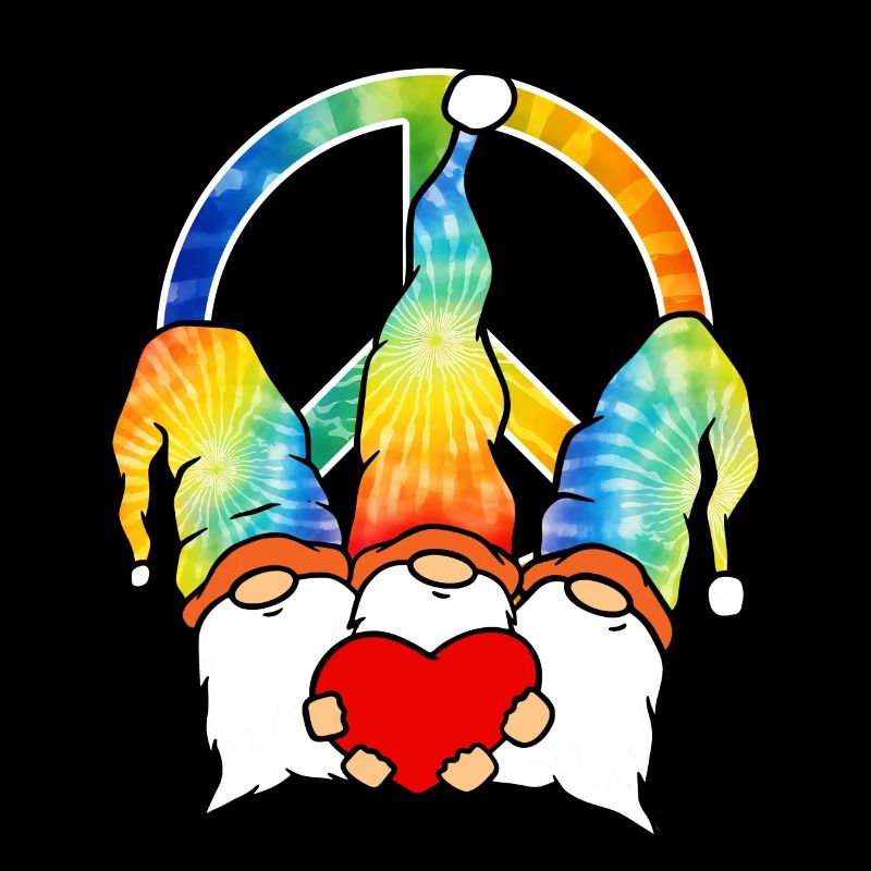 Three Hippie Gnomes Groovy Bandage Dye Gnomies