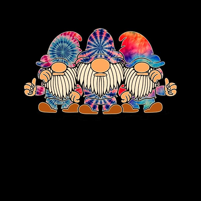 Three Hippie Gnomes Groovy Bandage Dye Gnomies