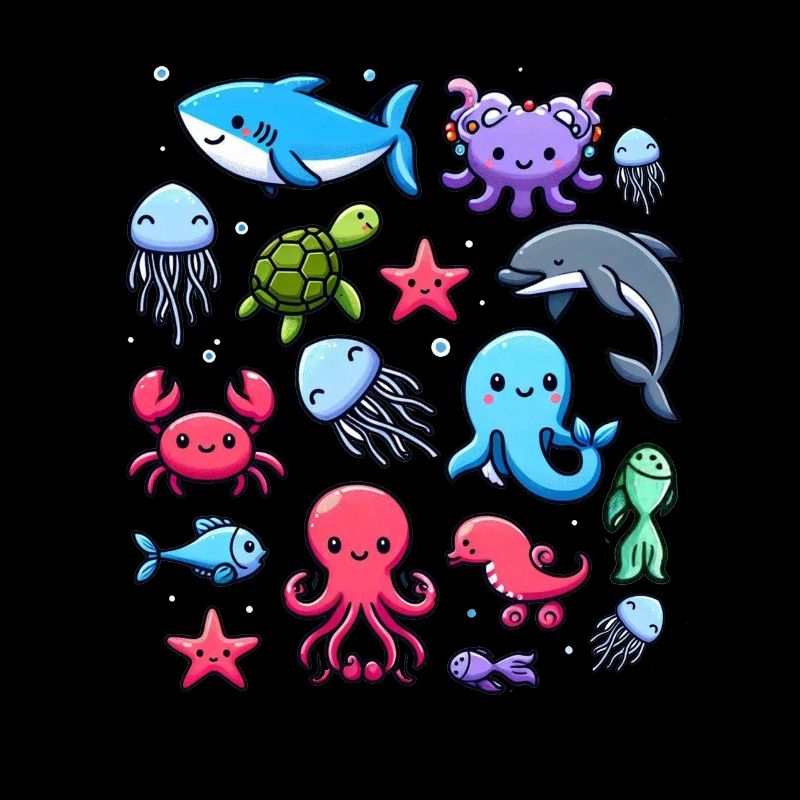 Créatures marines colorées pour les enfants Créatures marines