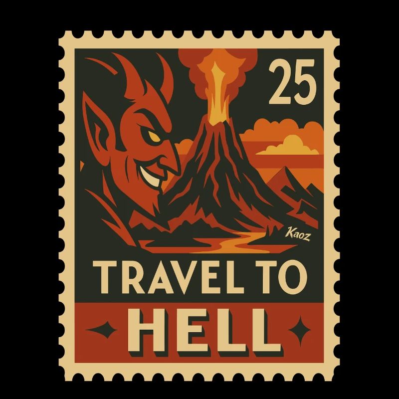 Devilish Journey to Hell as a stamp