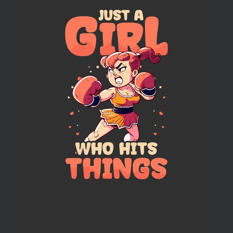 Boxendes Mädchen hat Dinge getroffen