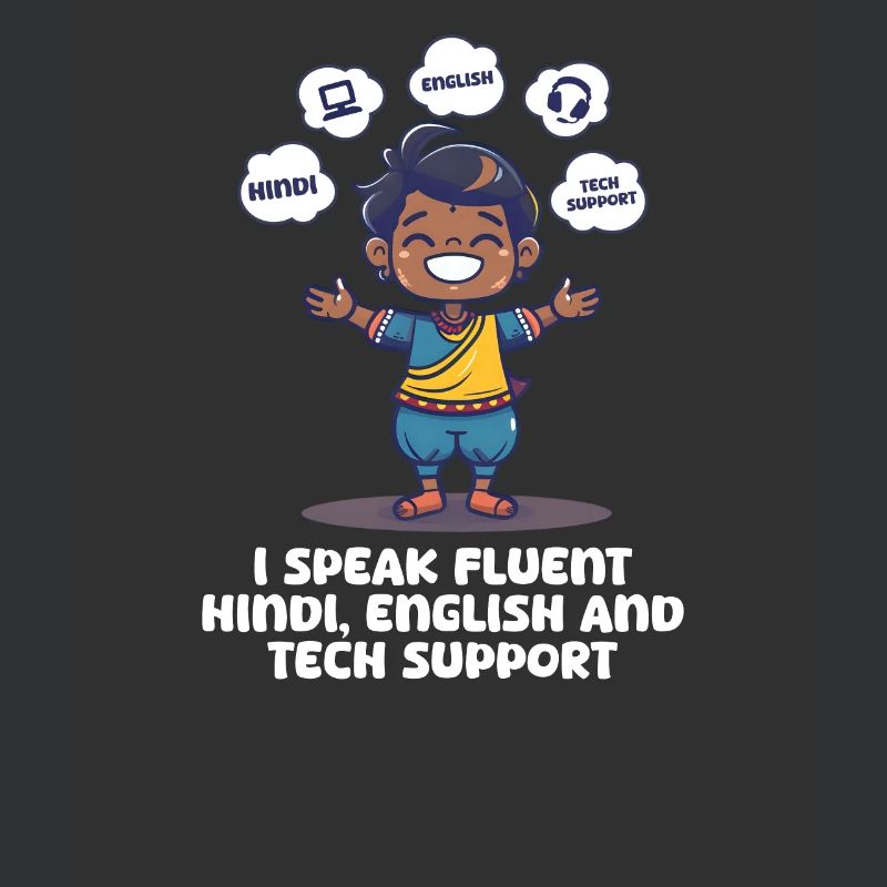 Indianer sprechen Hindi, Englisch Technischer Support